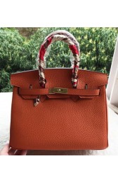 Replica Hermes Birkin 30CM Tote Bags Orange Calfskin Leather BK30 Gold PY1121UD97