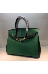 Replica HERMES Birkin 35cm Bag Calfskin Leather 17823 Green PY894eq83