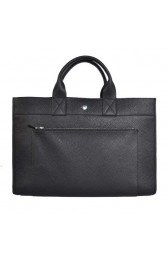 Replica Hermes Briefcase 40CM Clemence Leather Bag Black PY1957fp99