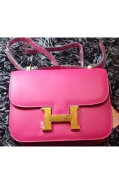 Replica Hermes Constance Bag Smooth Leather H9998S Rose PY1148Va47