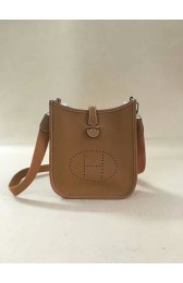 Replica Hermes Evelyne original togo leather mini Shoulder Bag H15698 brown PY460Fi42