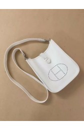 Replica Hermes Evelyne original togo leather mini Shoulder Bag H15698 white PY462it96