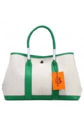 Replica Hermes Garden Party 30cm Tote Bag Canvas Light Green PY1380bO12