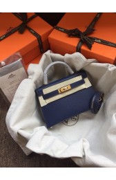 Replica Hermes Kelly 20cm Tote Bag Original Epsom Leather KL20 Blue PY772zr53