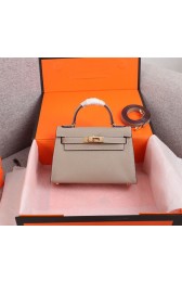 Replica Hermes Kelly 20cm Tote Bag Original Epsom Leather KL20 Gray PY177YP94