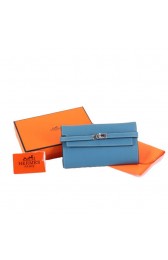 Replica Hermes Kelly Bi-Fold Wallet A708 Blue PY2325DW49