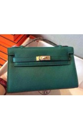 Replica Hermes MINI Kelly 22cm Tote Bag Calfskin Leather K22 Dark Green PY1039bO12