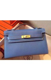 Replica Hermes MINI Kelly 22cm Tote Bag Calfskin Leather K22 SkyBlue PY1038iF81