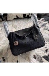 Replica Hermes Mini Lindy Original Togo Leather Bag 5088 Black PY579fN93