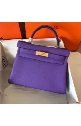 Replica Hermes original Togo leather kelly bag KL320 purple PY697iF81