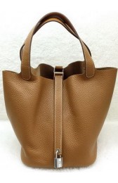 Replica Hermes Picotin Lock 22cm Bags Litchi Leather HPL1048 Wheat PY1202Ye83