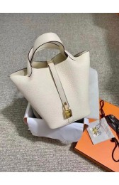 Replica Hermes Picotin Lock Bags Original togo Leather PL3388 Cream PY179Ye83