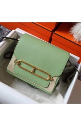 Replica Hermes Roulis 19cm Evercolor 9D H9003 light green&Gold PY141ui32