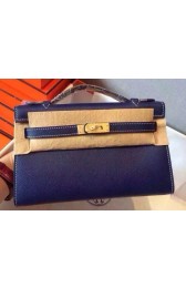 Replica Top Hermes MINI Kelly 22cm Tote Bag Calfskin Leather K22 Blue PY1042Il23