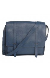 Replica Top Hermes Steve 35CM Messenger Bag Clemence Leather Dark Blue PY1965of41