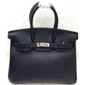 Designer Fake Hermes Birkin 25CM Tote Bag Original Leather H25T Black PY1176qx37