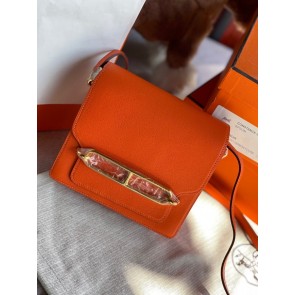 Designer Fake Hermes Roulis 19cm Evercolor 9D H9003 orange&Gold PY153qx37