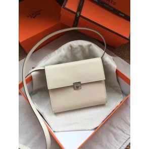 Fake Hermes Clutch Epsom calfskin cross-body bag H0589 white PY755Js36