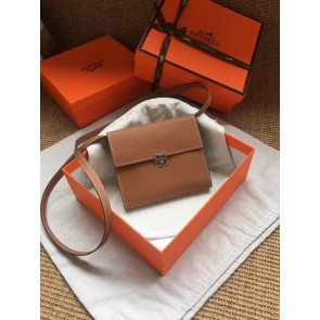 Fake Luxury Hermes Clutch Epsom calfskin H0589 brown PY749uE99