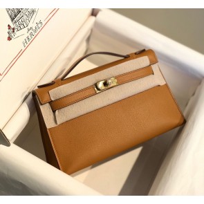 First-class Quality Hermes original swift leather mini Kelly K22CM H23560 Brown PY103xO55