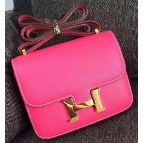 Hermes Constance Bag Calfskin Leather H9999 Rose PY982Uf65