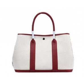 Hermes Garden Party 36cm Tote Bag Canvas Burgundy PY1387cf57