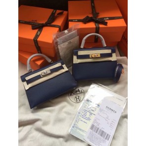 Hermes Kelly 19cm Shoulder Bags Epsom Leather KL19 Royal Blue PY433dX32