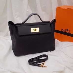 Hermes Kelly togo Leather Tote Bag H2424 black PY586QX19