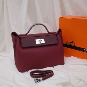 Hermes Kelly togo Leather Tote Bag H2424 Burgundy PY583JQ80