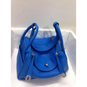 Hermes Lindy 30CM Original Leather Shoulder Bag HLD30 Blue PY1253JF45