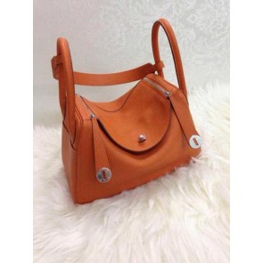 Hermes Lindy 30CM Original Leather Shoulder Bag HLD30 Orange PY1254mU75