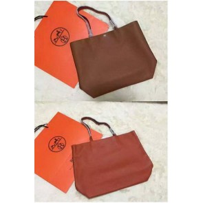 Hermes Shopper Double-Sided Bag Original Leather HS1209 Orange&Wheat PY1143pB23