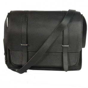 Hermes Steve 35CM Messenger Bag Clemence Leather Black PY1967Lo54