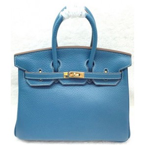 Imitation Hermes Birkin 25CM Tote Bag Original Leather H25T Blue PY1177SU58