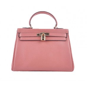 Imitation Hermes Kelly 28cm Shoulder Bags Light Pink Grainy Leather Gold PY1567SU87