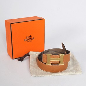 Knockoff High Quality Hermes Dark Gray Bovine Jugular Veins Belt HR1009A Gold PY3757BF80