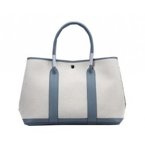 Knockoff High Quality Hermes Garden Party 36cm Tote Bag Canvas SkyBlue PY1389FA65