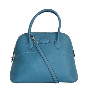 Replica Hermes Bolide 37CM Calfskin Leather Tote Bags H509084 Blue PY1453Lv15