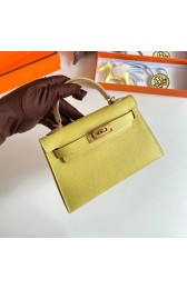 AAA Hermes Kelly 19cm Shoulder Bags Epsom Leather KL19 Gold hardware lemon PY193JH19