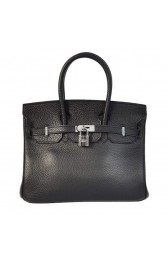 Best Hermes Birkin 25CM Tote Bags Togo Leather Black Silver PY2008jI34