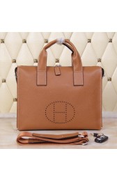 Cheap Copy Hermes Briefcase Original Grainy Leather H8813T Wheat PY1290VZ14