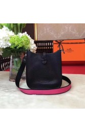 Cheap Hermes Evelyne mini 17cm Messenger Bag Original Calf Leather H1187 Black PY828kN56