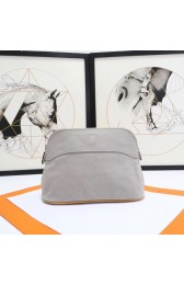 Copy Best Quality Hermes Cosmetic Bag H3699 Light Grey PY650BR87