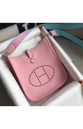 Copy Hermes Evelyne original togo leather mini Shoulder Bag H15698 pink PY731nF79