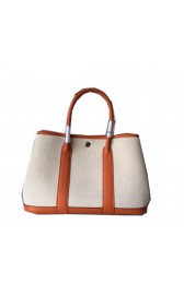 Copy Hermes Garden Party 30CM Bag Canvas Leather H11S Orange PY1501fh25