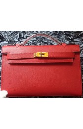 Copy Hermes MINI Kelly 22cm Tote Bag Calf Leather K011 Red PY1183Pf97