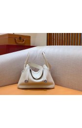 Designer Fake Hermes Lindy Original Togo Leather Bag OLD30 light grey PY400MO79