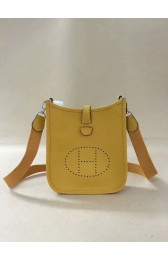 Designer Hermes Evelyne original togo leather mini Shoulder Bag H15698 yellow PY453eL18