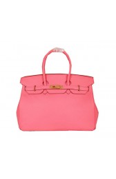 Designer Replica Hermes Birkin 35CM Tote Bag Pink Original Grainy Leather H35 Gold PY1686CF36