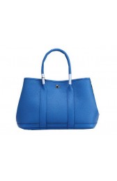 Designer Replica Hermes Garden Party 30cm Tote Bags Grainy Leather Blue PY1345CF36